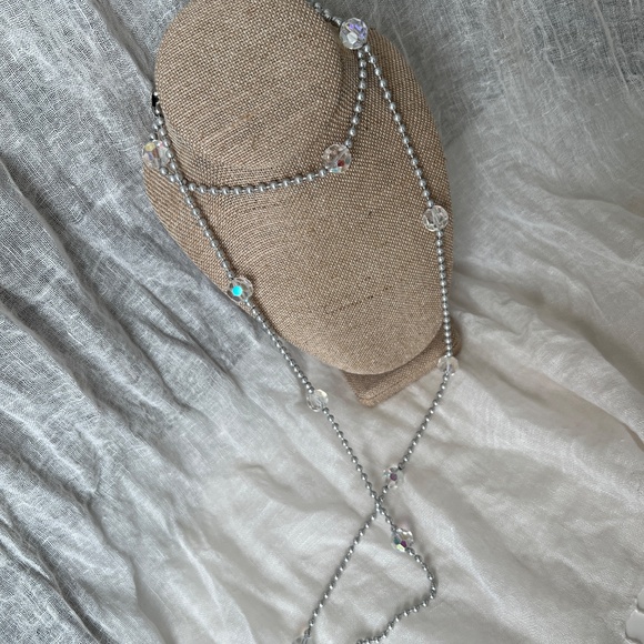 Vintage Stuart Freeman NYC Necklace 54" Ball Chain AB Lucite Beads 1980s - Picture 2 of 16